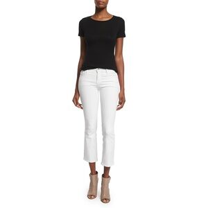 J Brand Selena Mide Rise Crop Bootcut Jeans in White Blanc sz 32